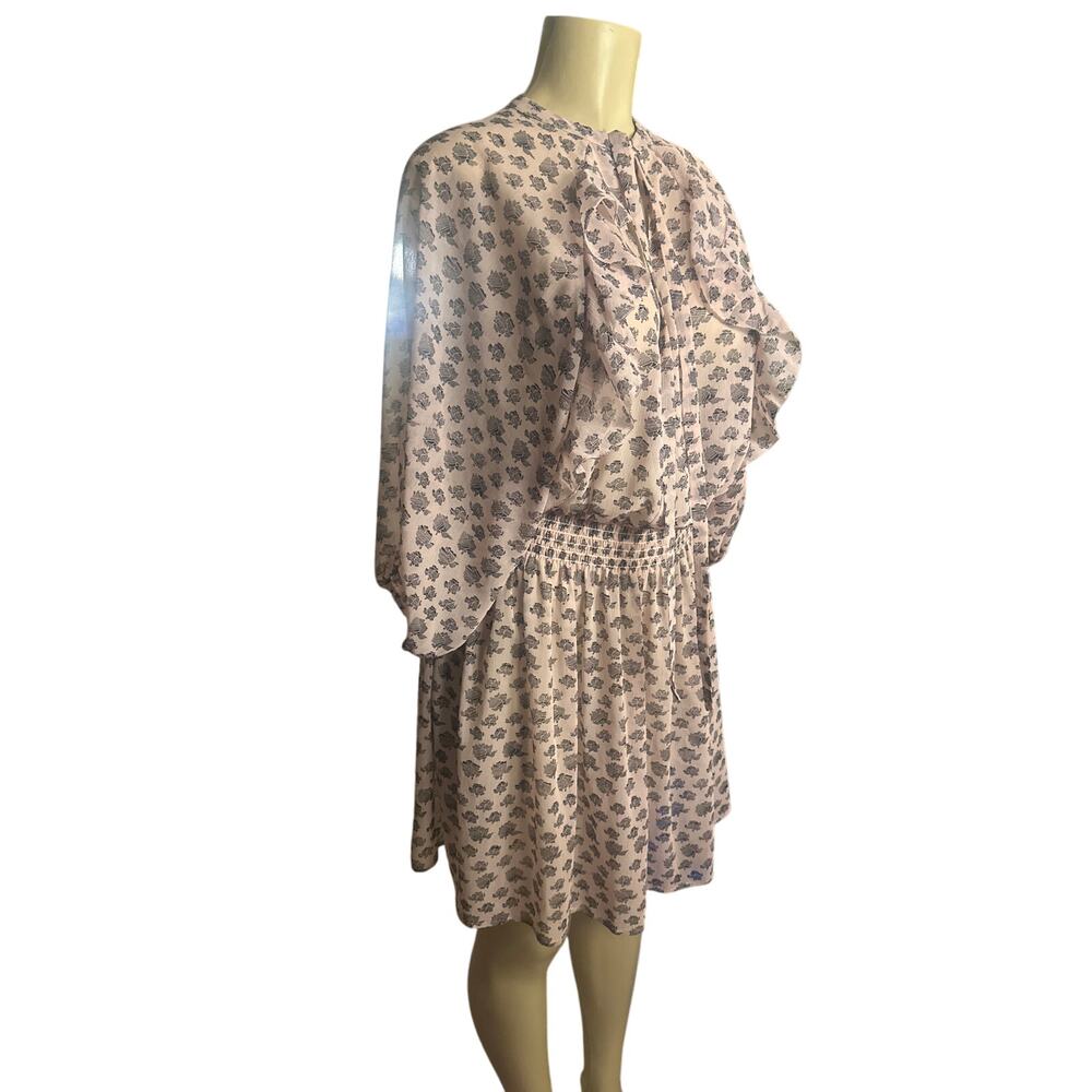 Women S Rebecca Minkoff Printed Hydrangea Pink Shadow Mini Dress Long Slv